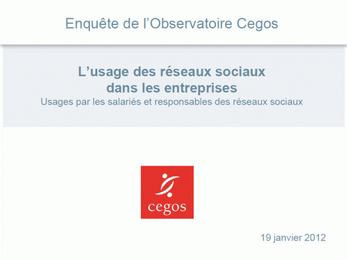 etude Cegos réseaux sociaux